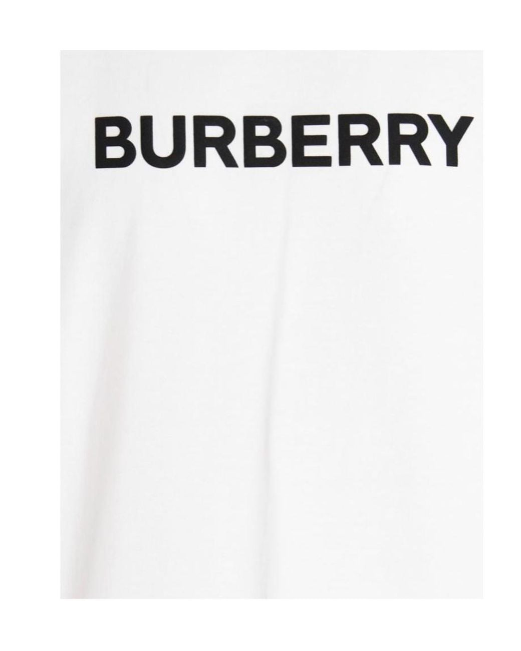 Burberry White Logo Printed Crewneck T-Shirt for men