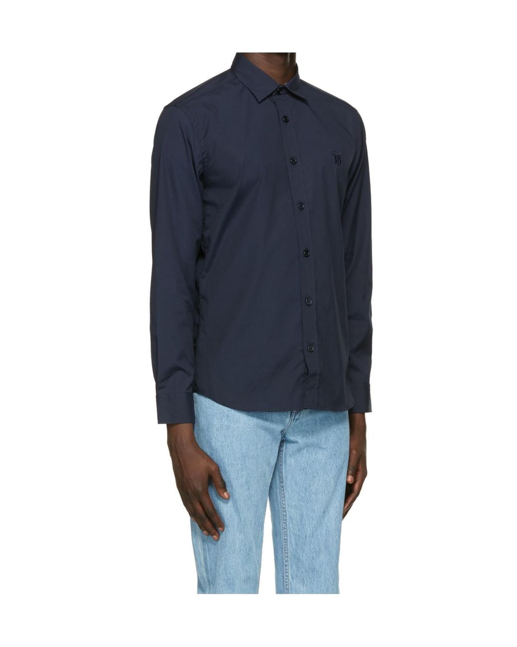 Burberry Blue Slim Fit Monogram Shirt for men