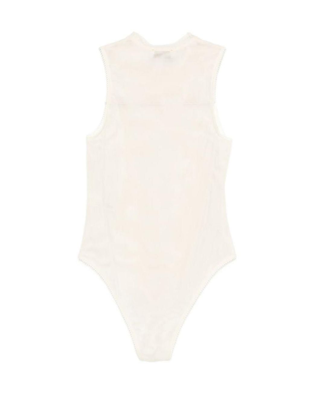 Forte_forte White Scalloped-Trim Top