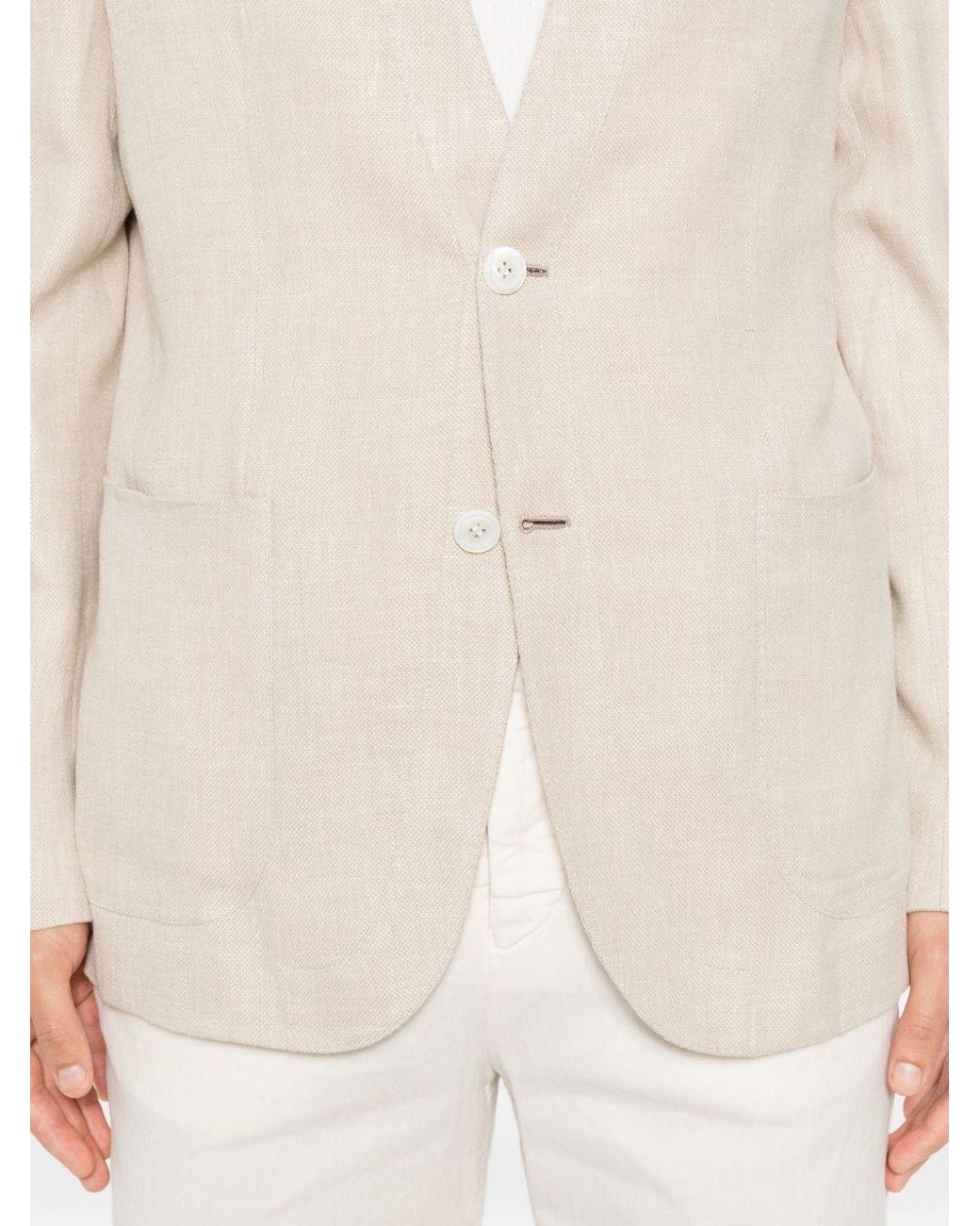 Brioni Natural Linen, Wool And Silk Jardigan for men
