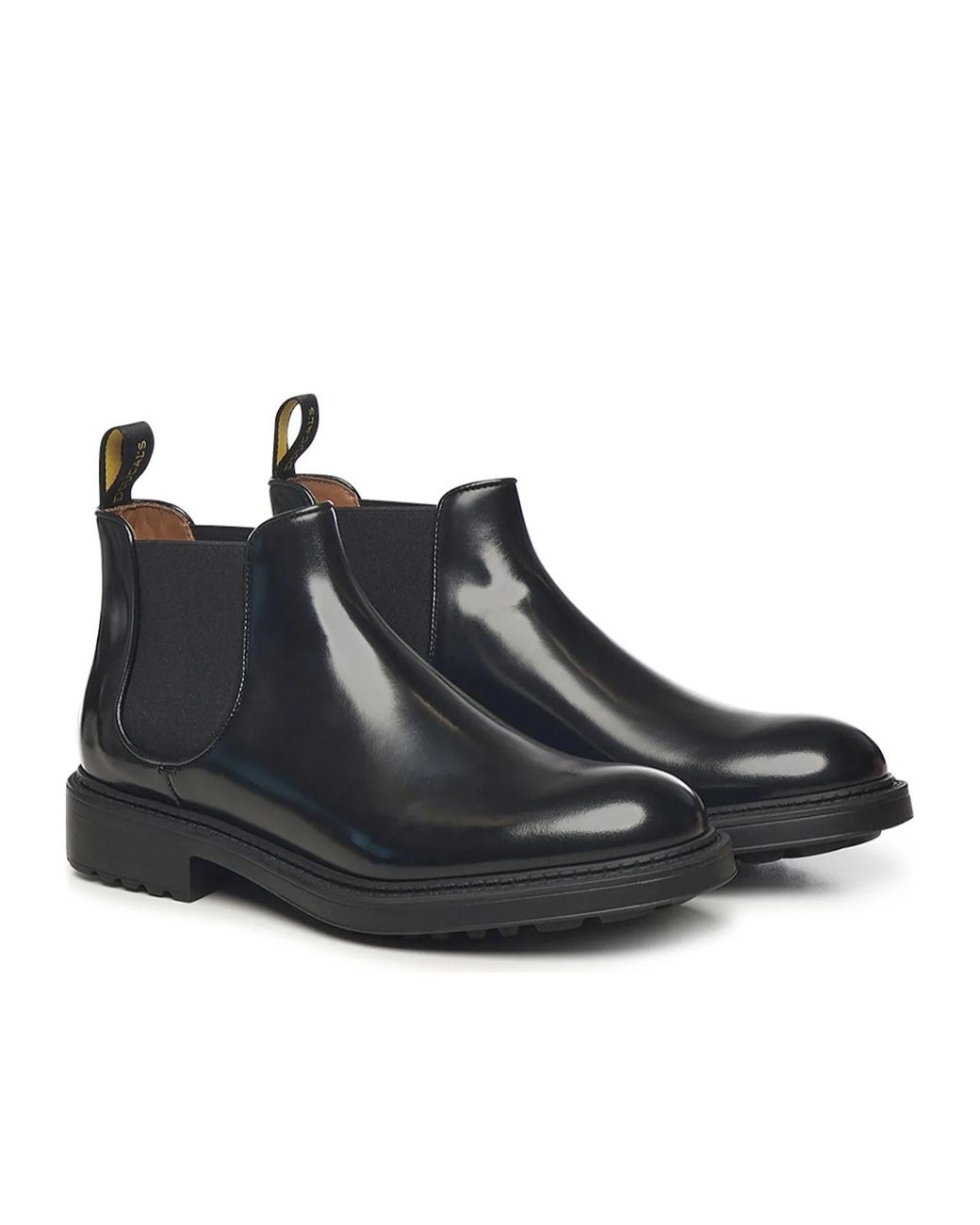 Doucal's Black Elastic-Band Round Toe Boots for men