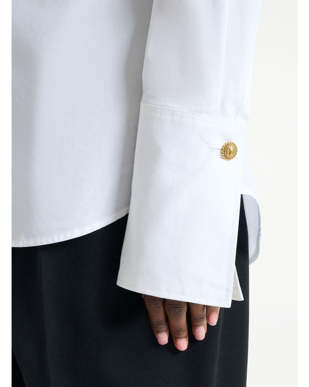 Balmain White Cotton Poplin Shirt