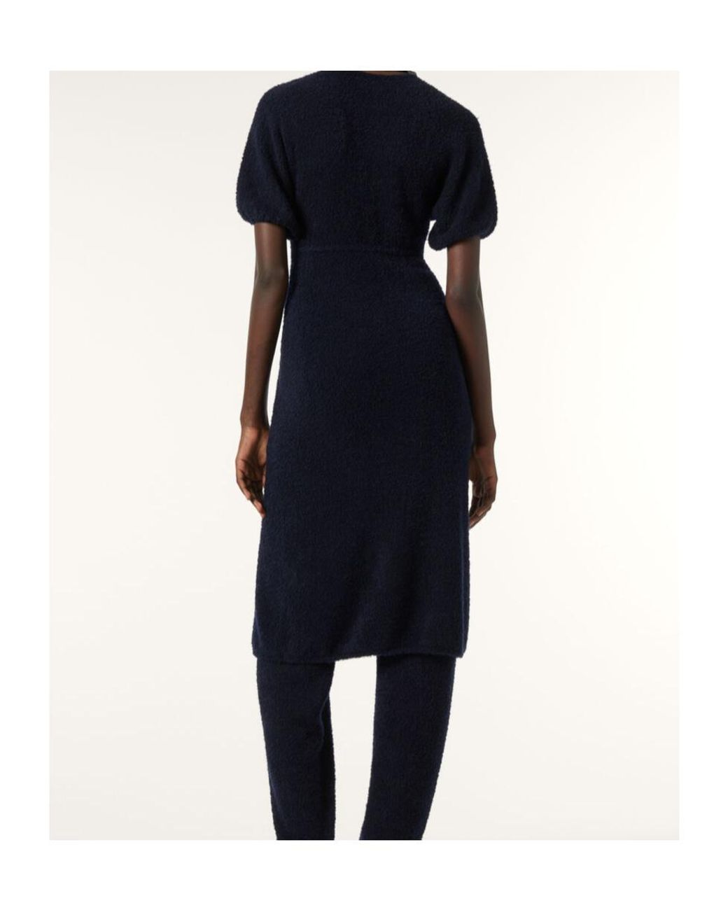 Loro Piana Blue Bubble Sleeve Knitted Dress