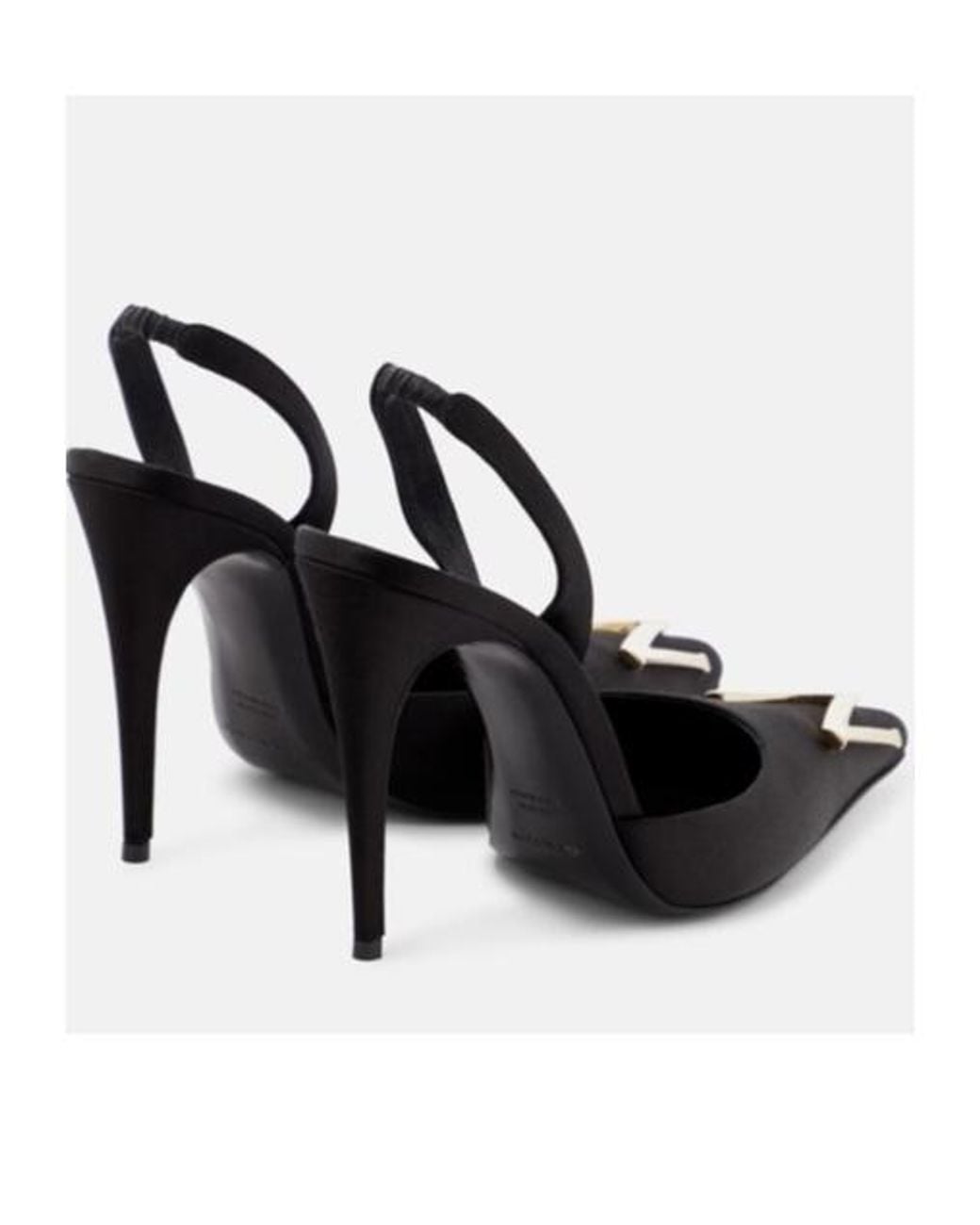 Magda Butrym Black Logo Slingback Pumps