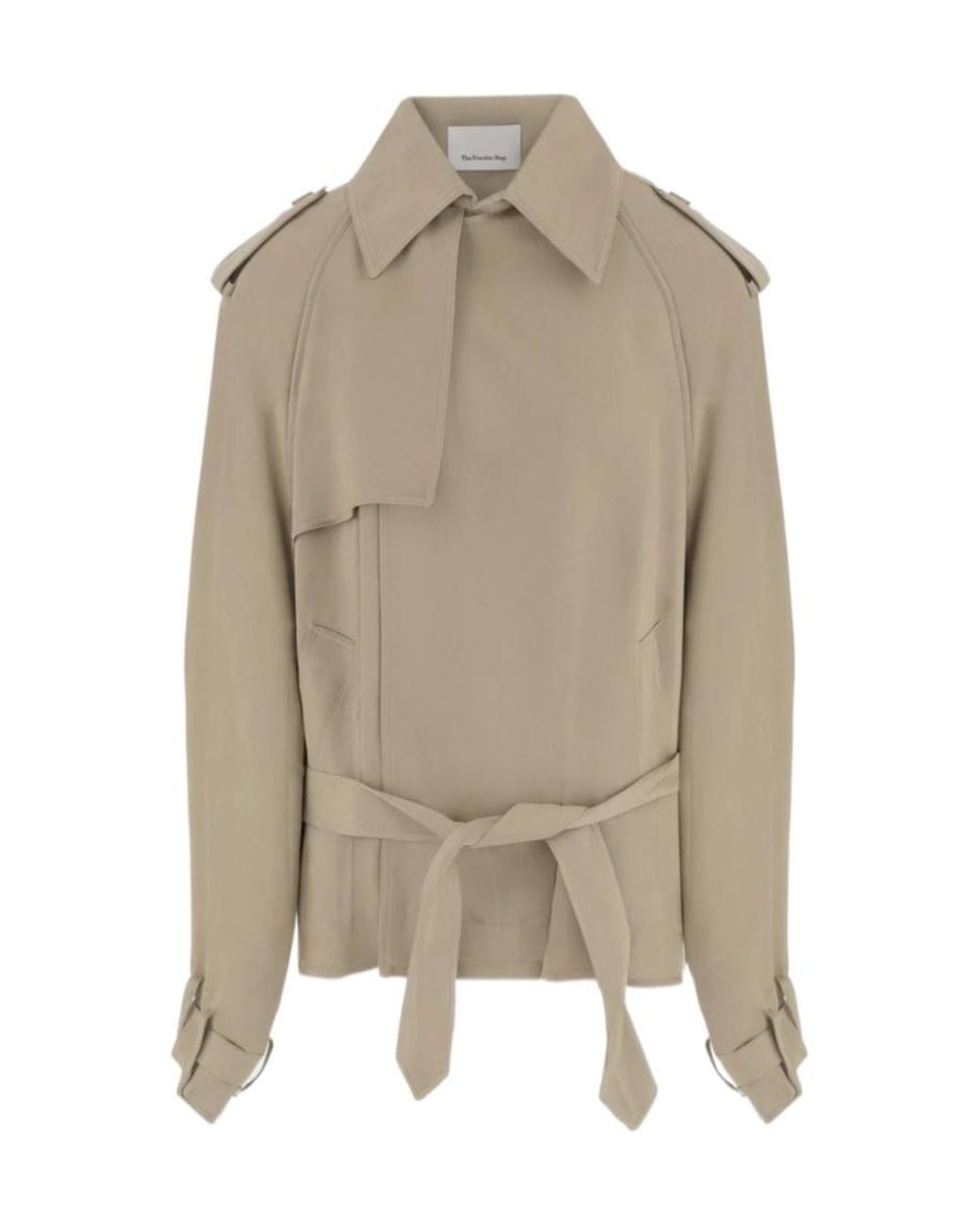 Frankie Shop Natural Elva Fluid Short Trench Coat