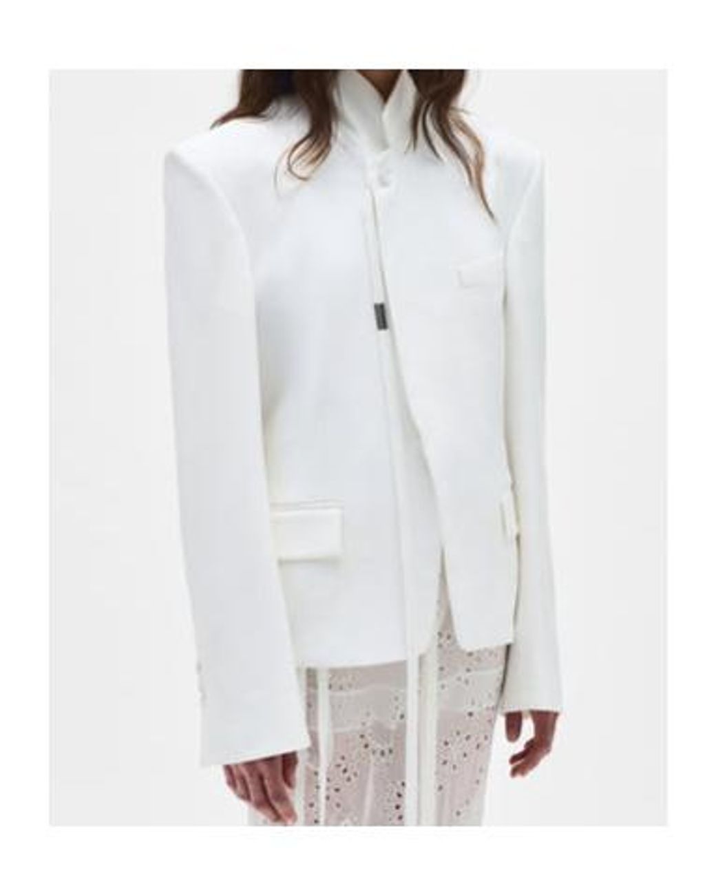 Ann Demeulemeester White Susa Anglaise Broderie Blazer