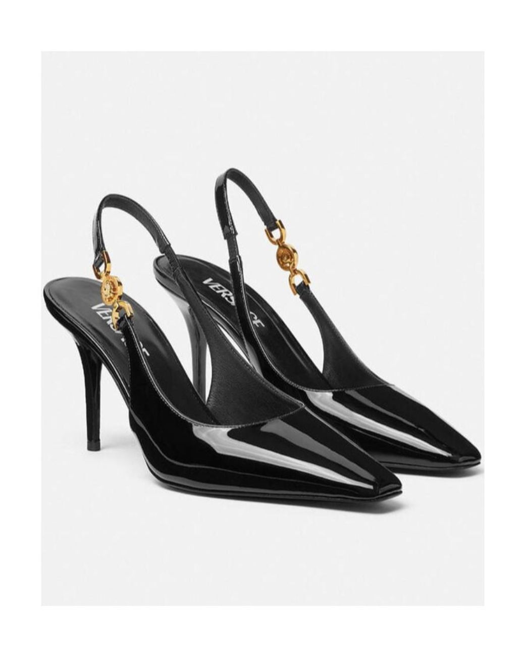 Versace Black Medusa 95 Slingback Pumps