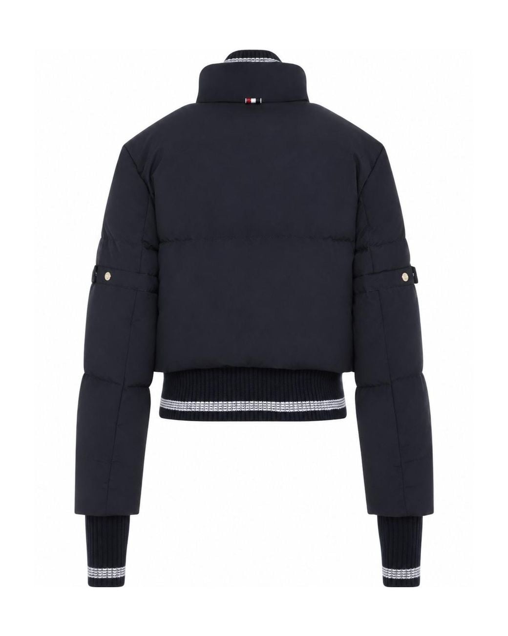 Thom Browne Blue Cropped Zip-Front Down Jacket