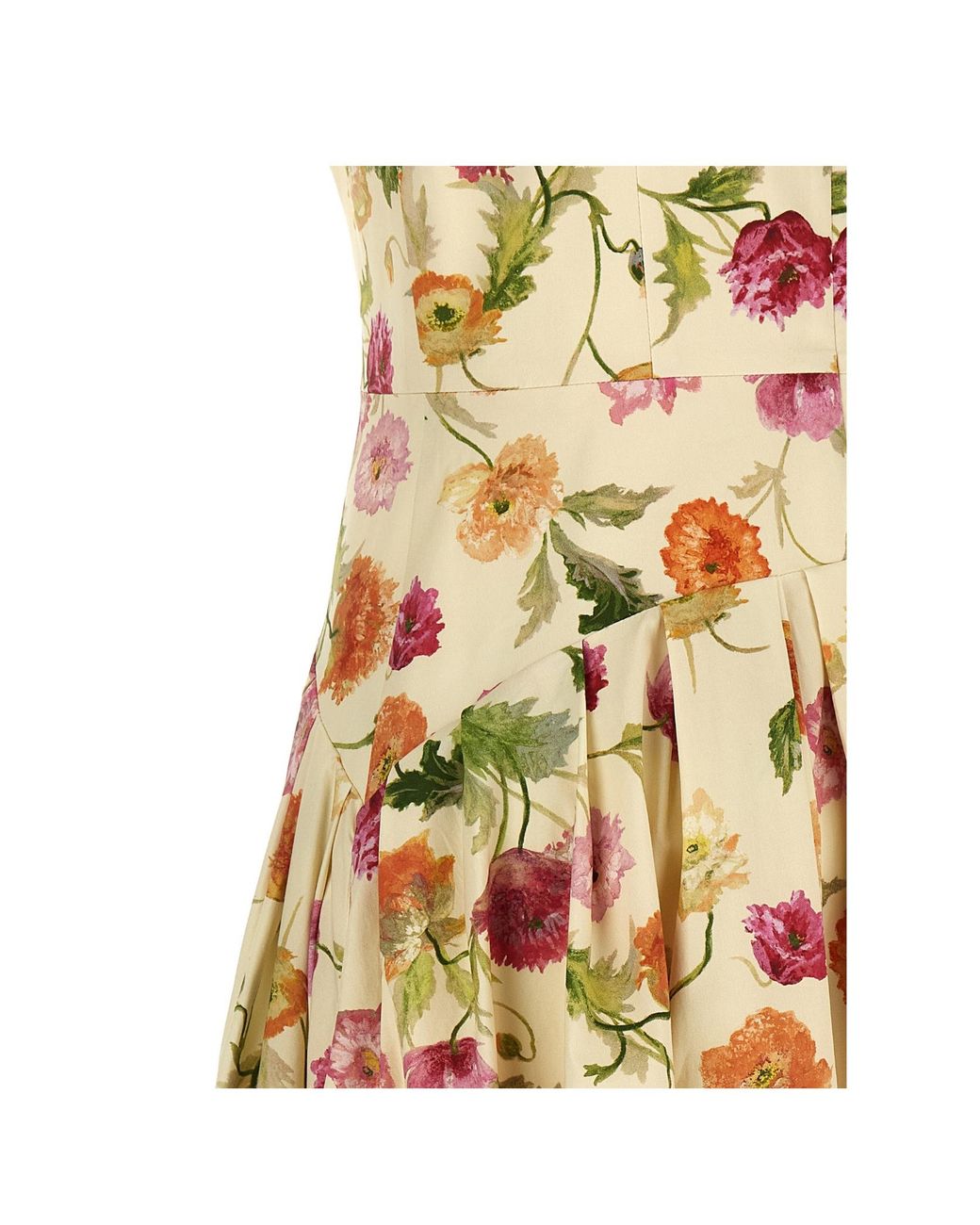Carolina Herrera Metallic Wells Floral Midi Dress