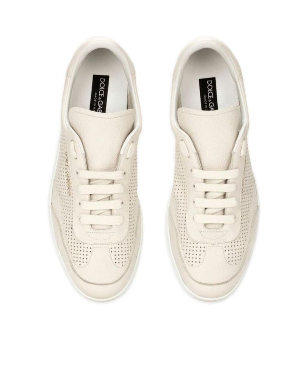 Dolce & Gabbana White Perforated Tropez Sneakers for men