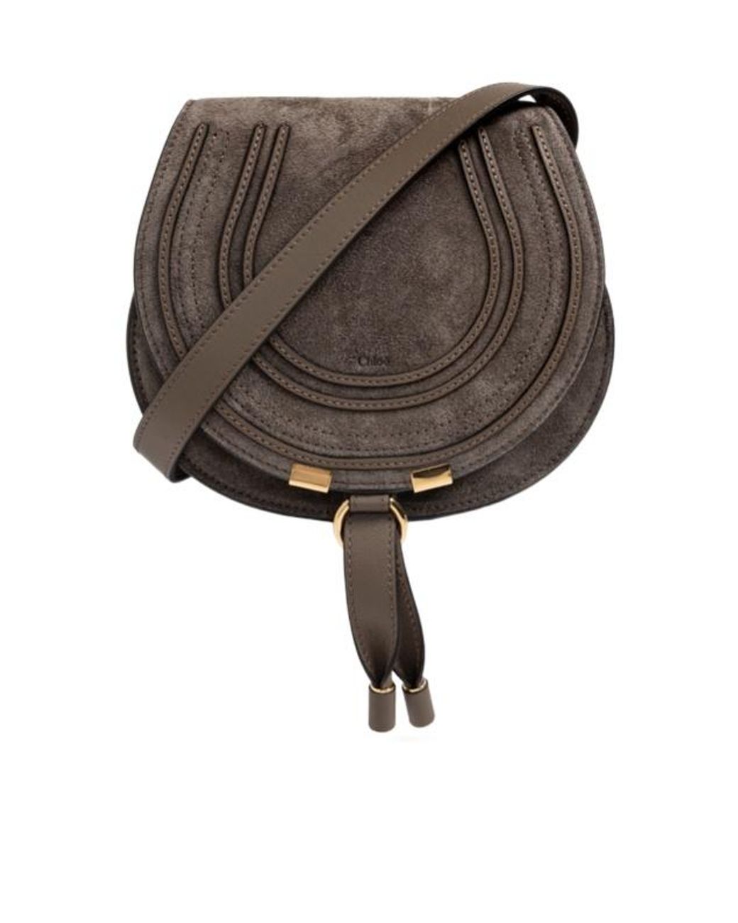 Chloé Gray Chloé Marcie Small Saddle Shoulder Bag