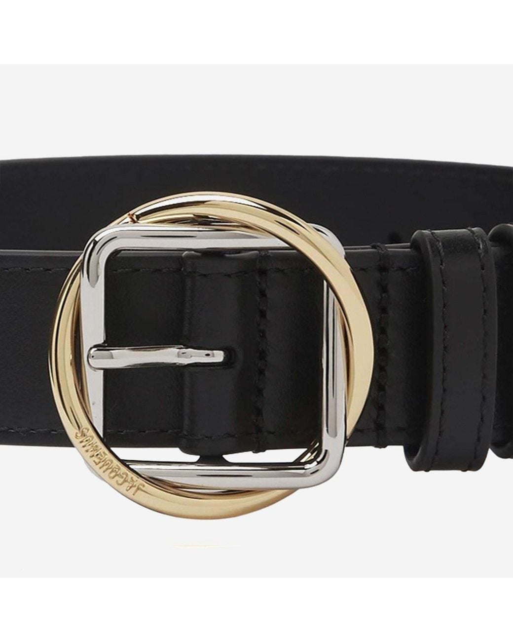 Jacquemus White Logo Engraved Buckle Belt