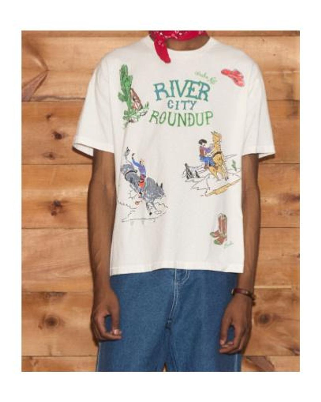 Bode Blue River City Graphic-Print T-Shirt for men