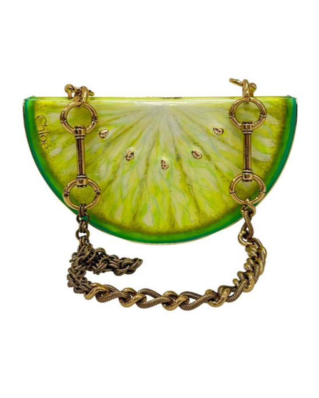 Chloé Green Chloé Tropicus Lime Slice Shoulder Bag
