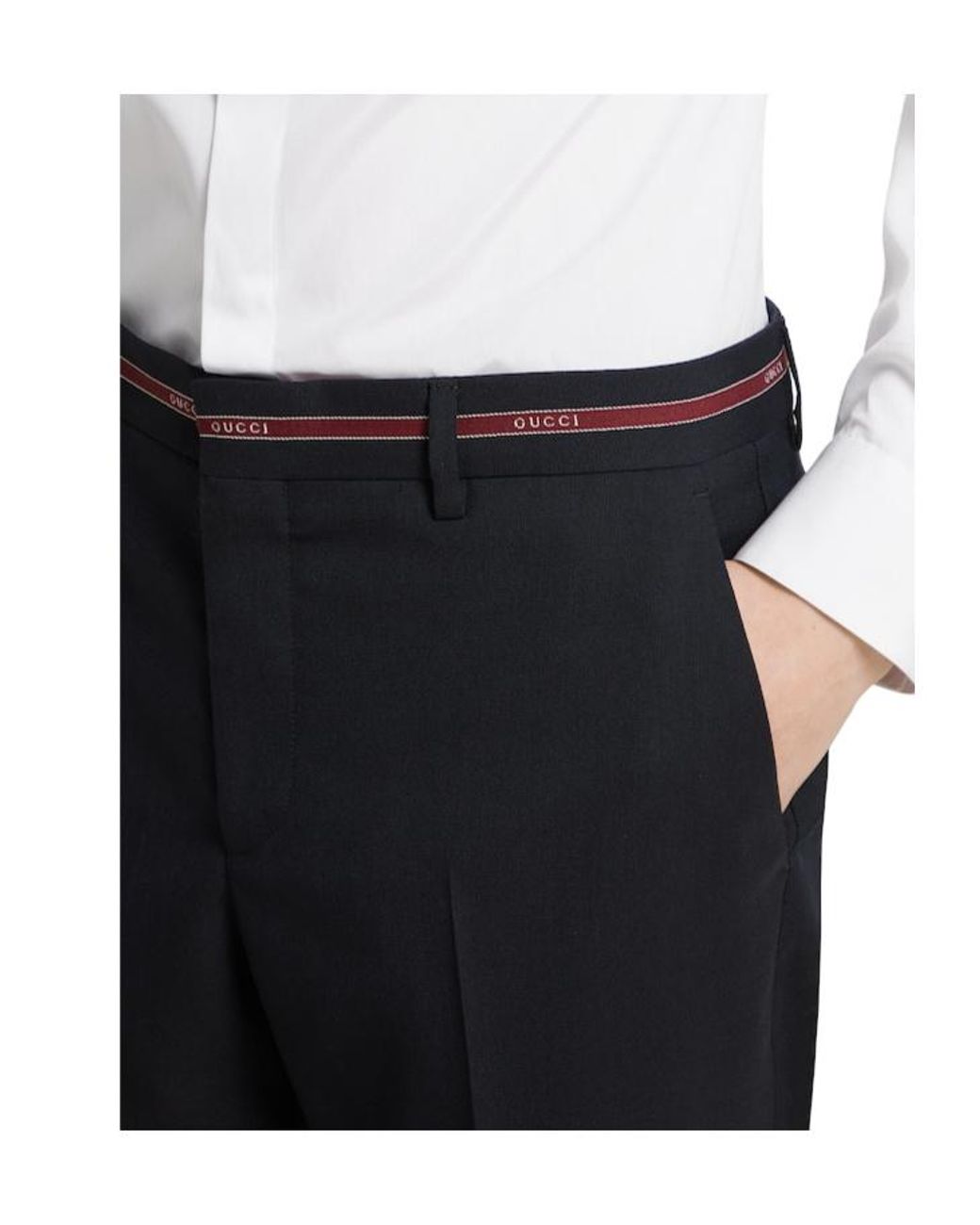 Gucci Black Straight-Leg Tailored Trousers for men