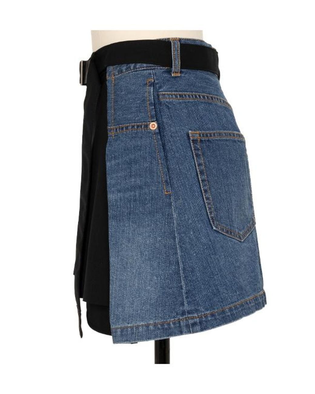 Sacai Black Belted Denim Shorts