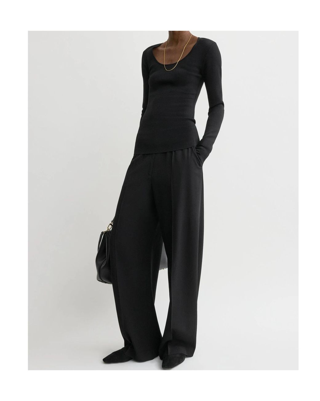 Totême Black Totême Scoop Neck Knitted Top