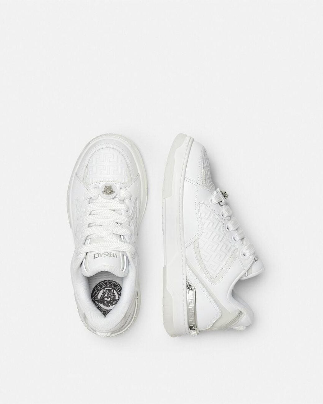 Versace White Logo Detailed Lace Up Sneakers