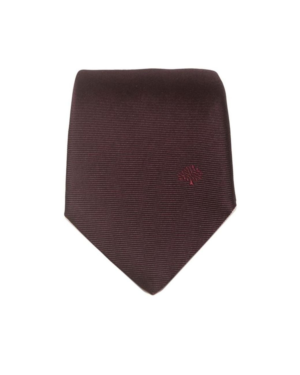 Mulberry Brown Fixed Tree Pattern Tie for men