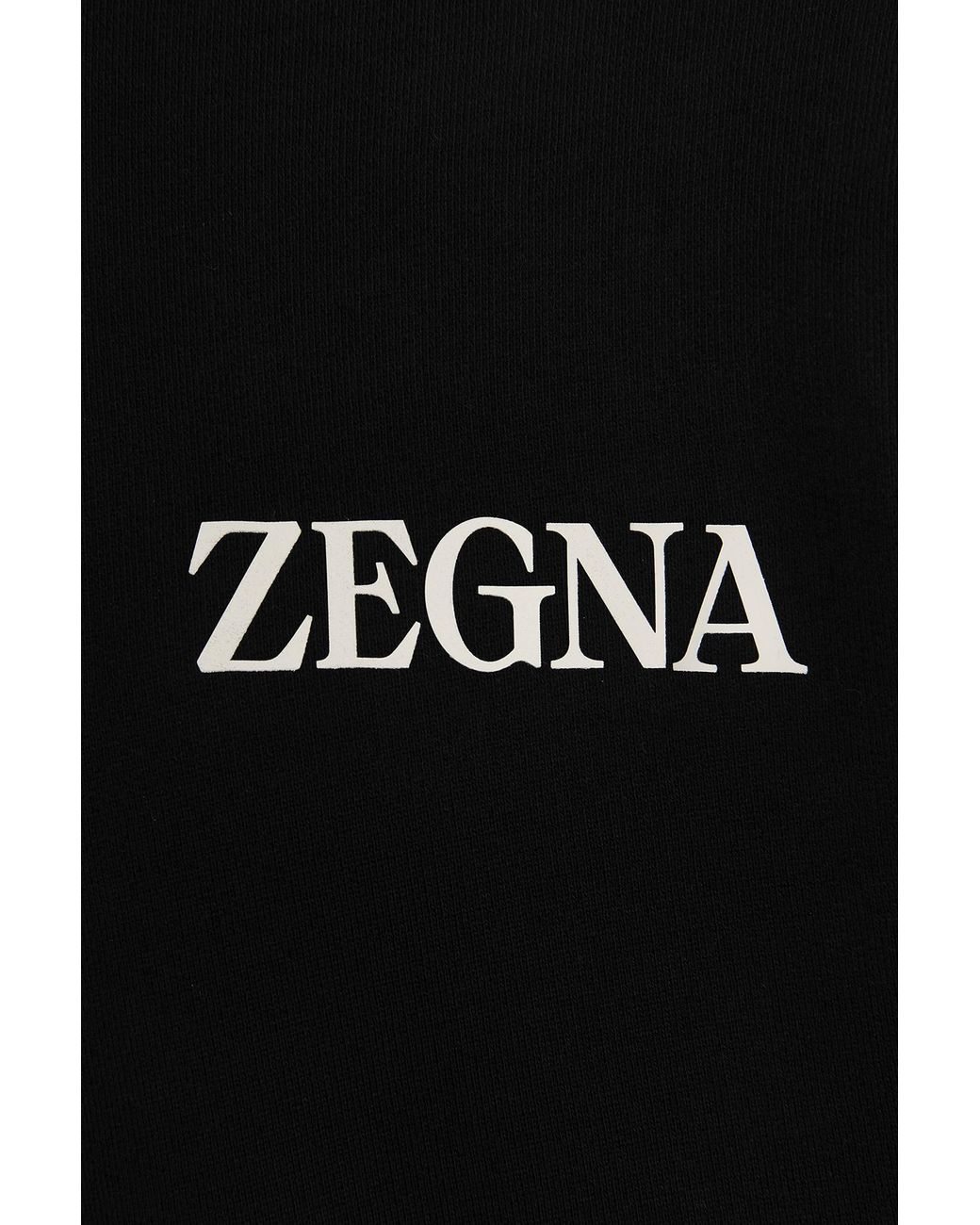 Zegna Black Logo-Print Cotton Sweatshirt for men