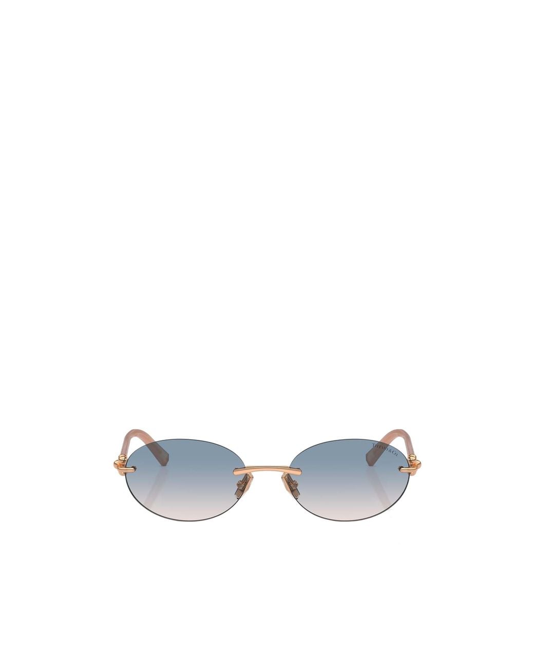 Tiffany & Co White Oval Frameless Sunglasses