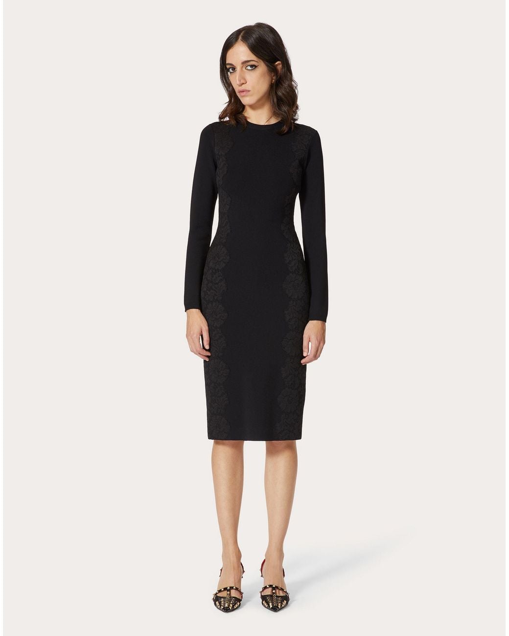 Valentino Black Long-Sleeved Dress