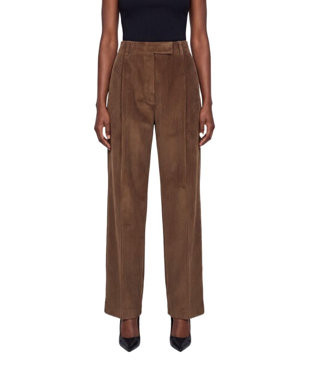 Rohe Brown Pleated Casual Trousers