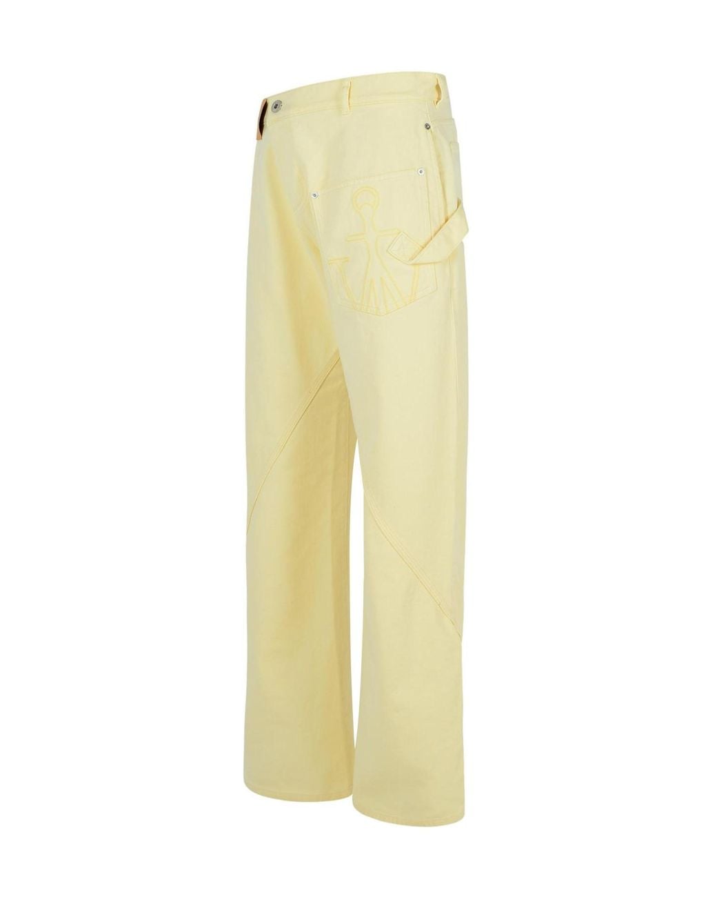 J.W. Anderson Yellow Jw Anderson Logo Patch Twisted Leg Workwear Pants for men