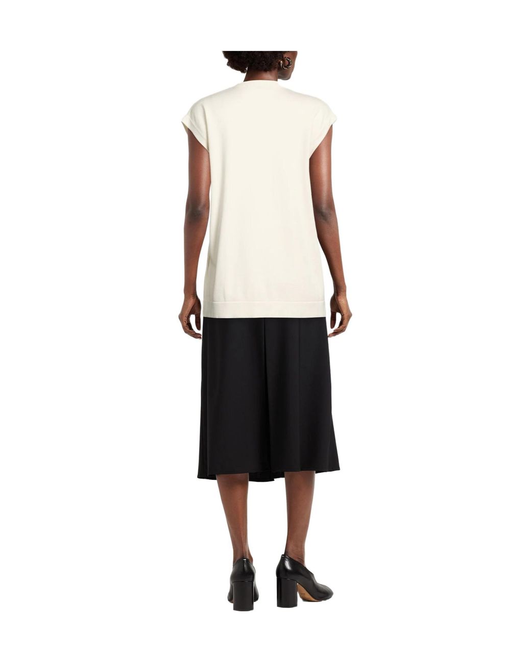 Weekend by Maxmara White Sleeveless Vneck Knit Top