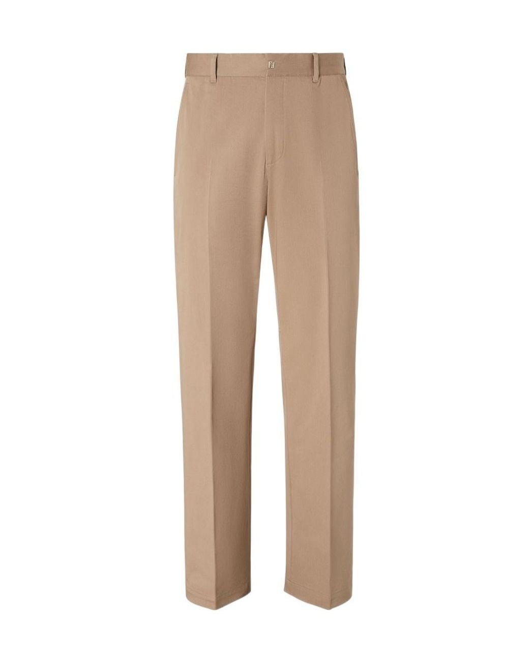 Fendi Natural Tapered-Leg Tailored Cigarette Trousers for men