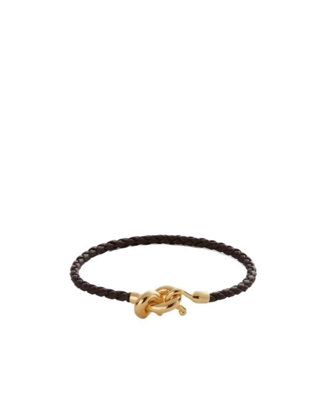 Bottega Veneta White Leather Knot Bracelet