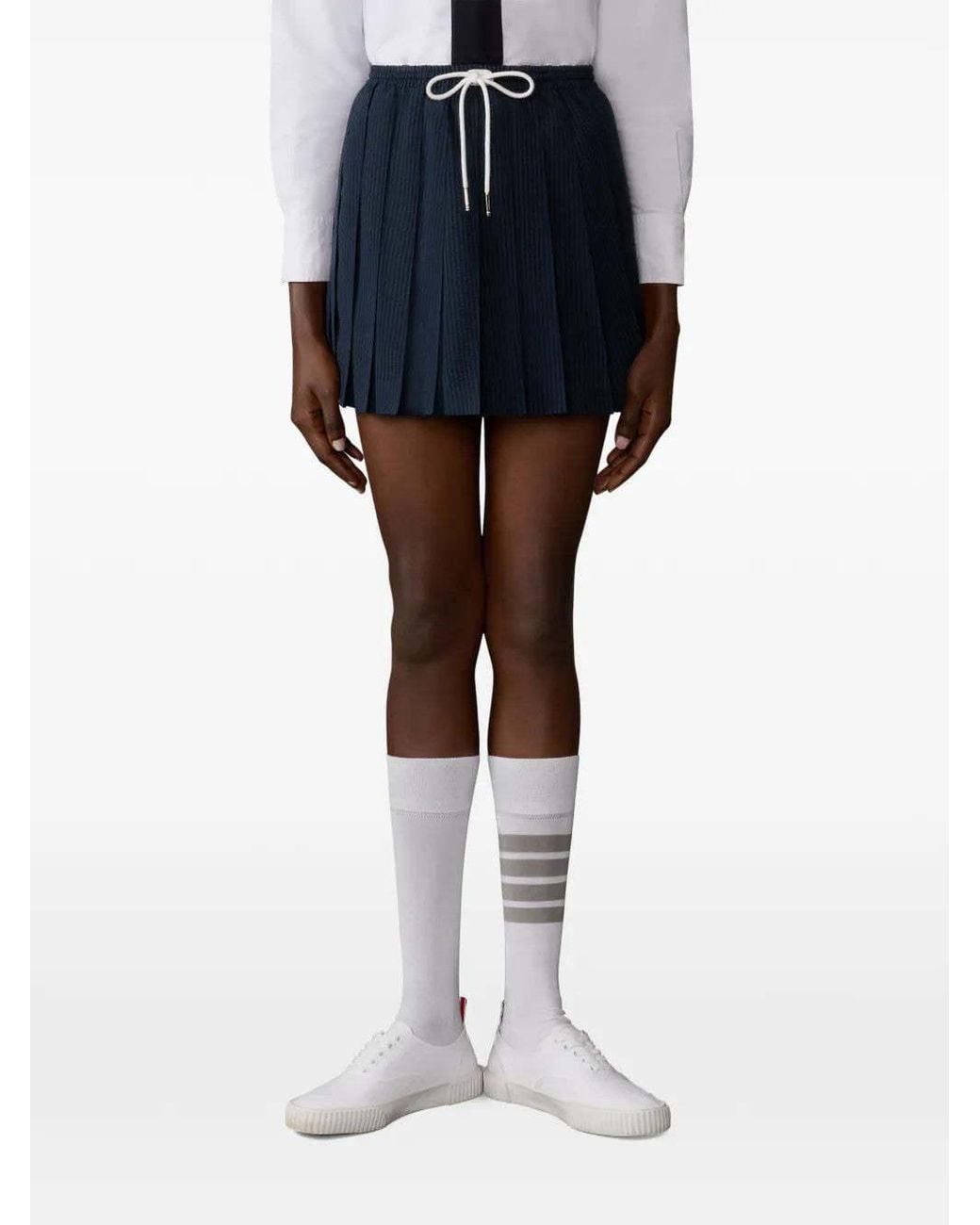 Thom Browne Blue Thom E Wool Long Skirt