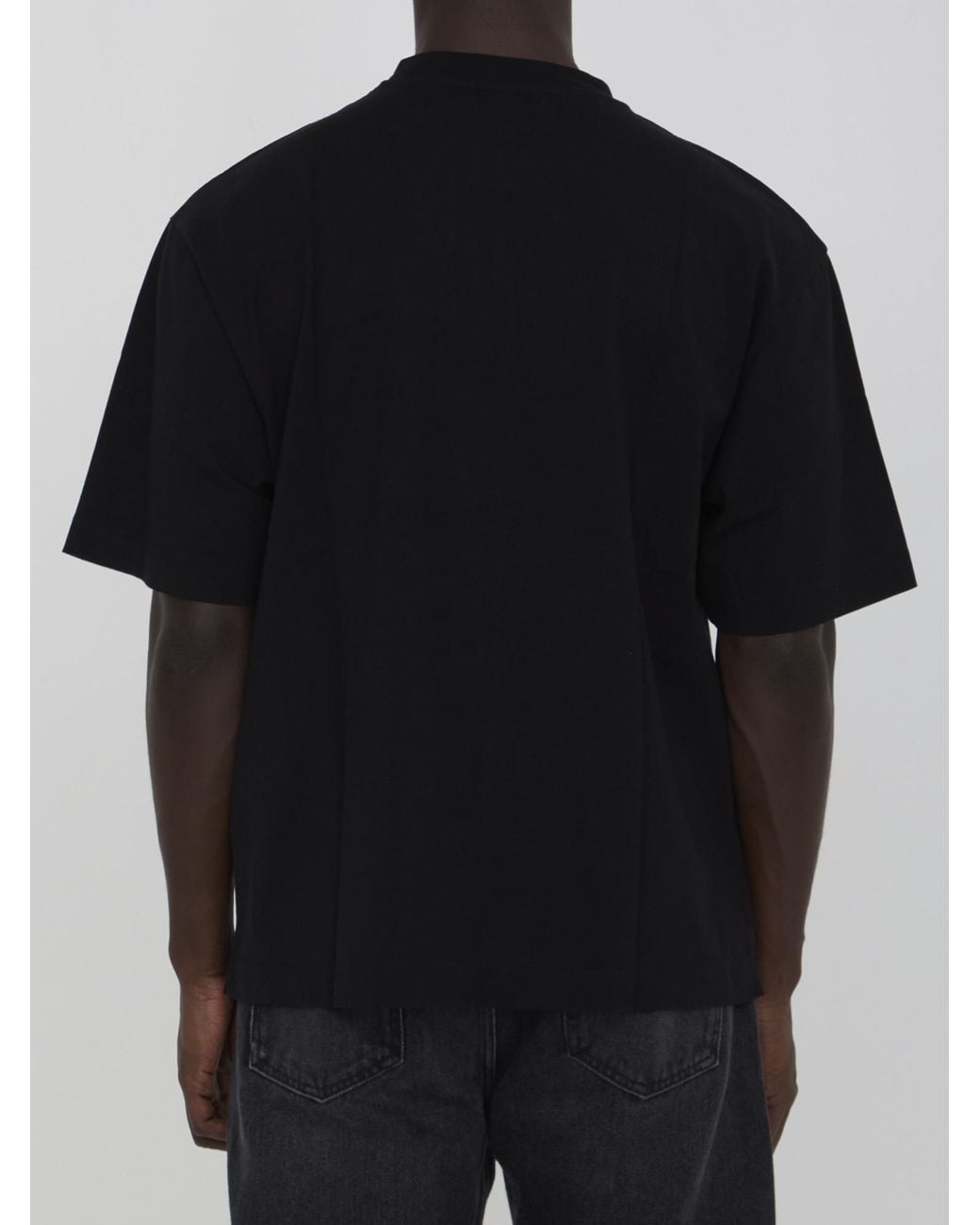 Off-White c/o Virgil Abloh Black Logo Printed Crewneck T-Shirt for men