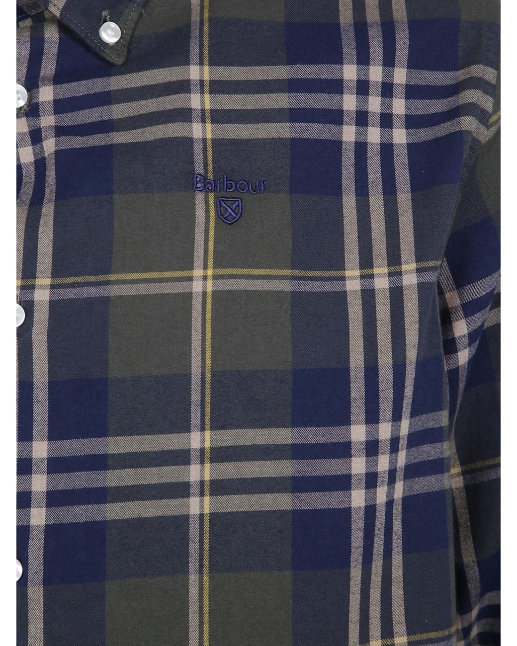 Barbour Blue Edgar Check-Pattern Button-Down Shirt for men