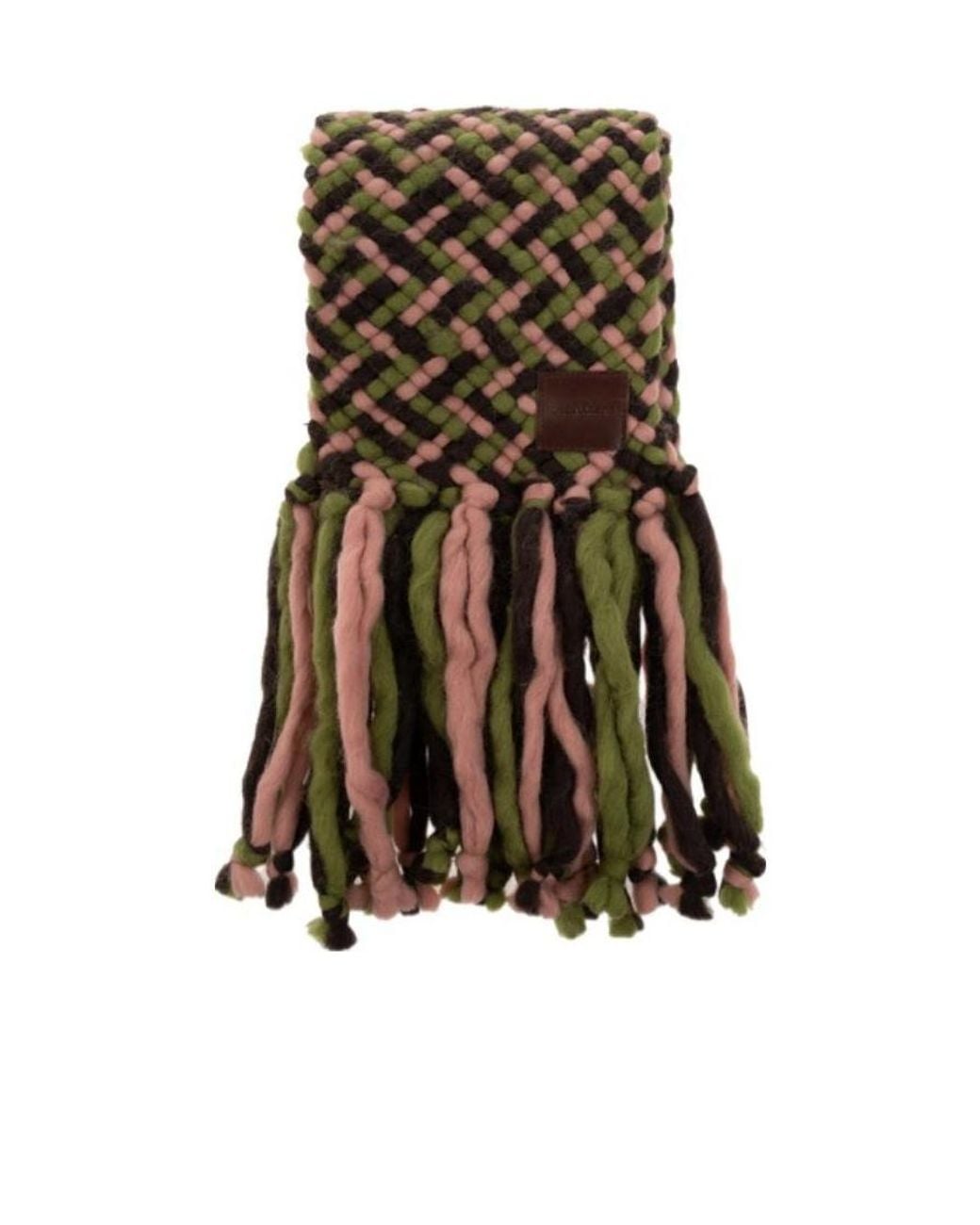 DSquared² Natural Logo-Patch Knitted Scarf for men