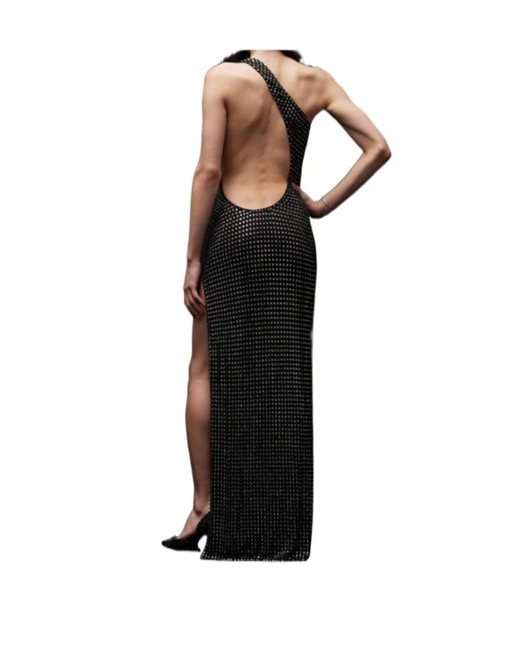 Gucci Black Embroidered Jersey Long Dress
