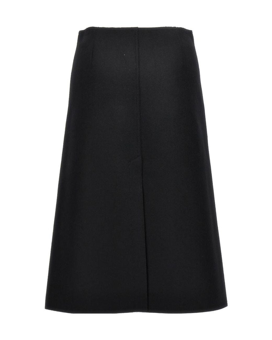 Lanvin Black Back-Slit A-Line Skirt