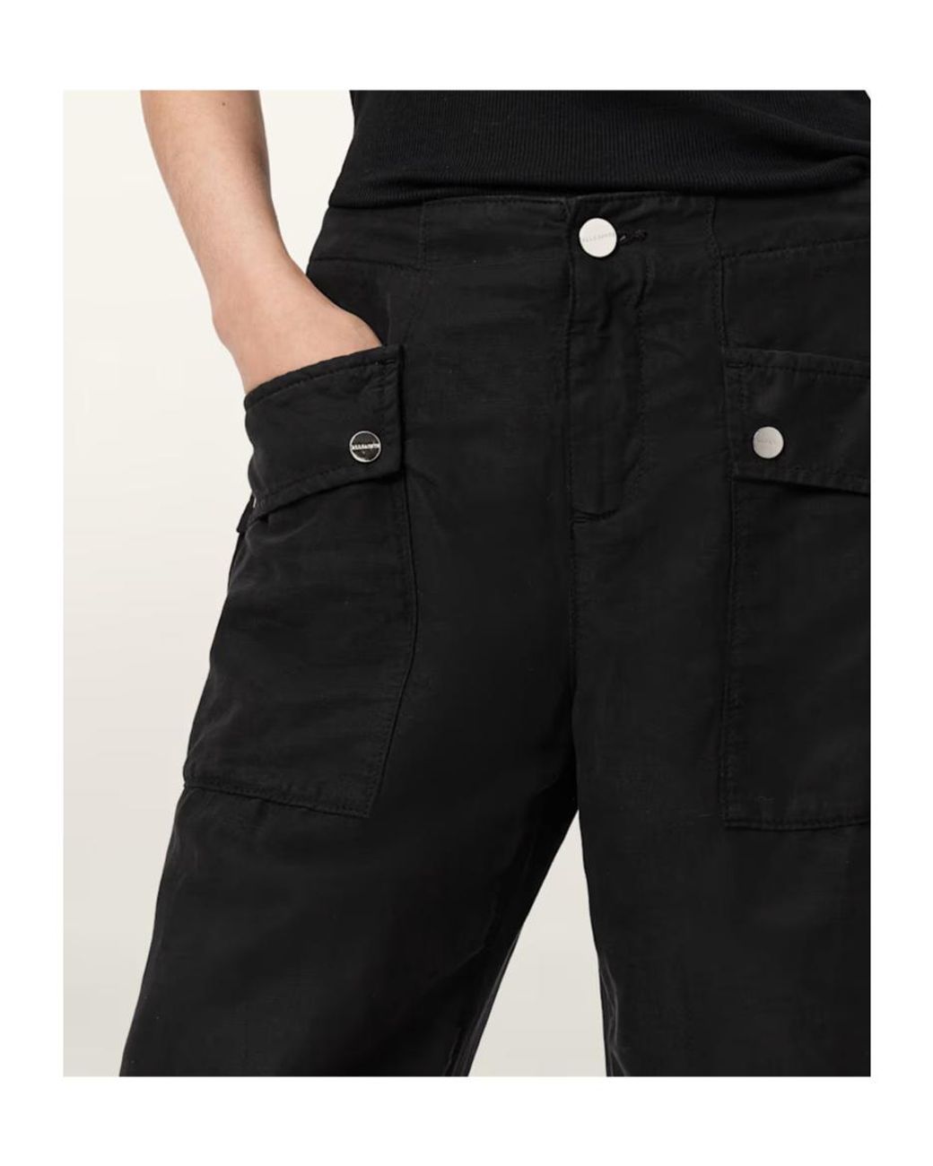 AllSaints Black Val Utility Pants