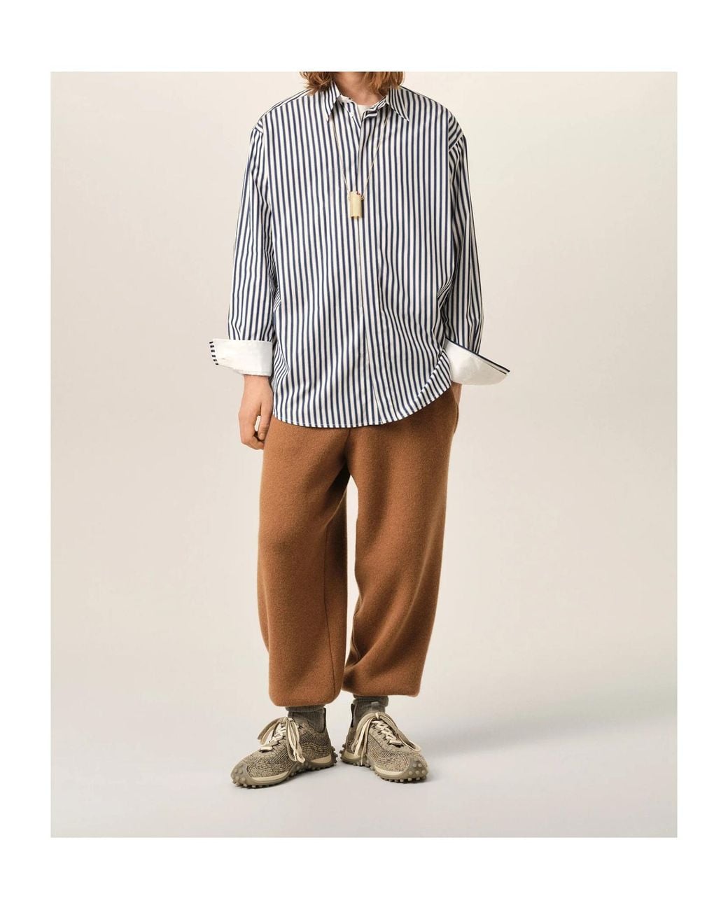 AMI Blue Ami Striped Long-Sleeve Shirt for men