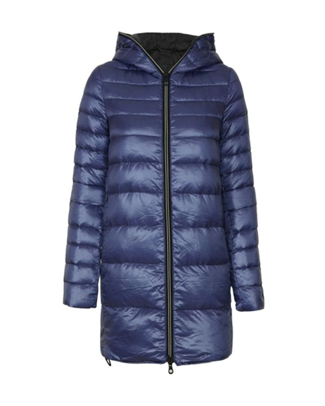 Duvetica Blue Hooded Quilted Padded Coat