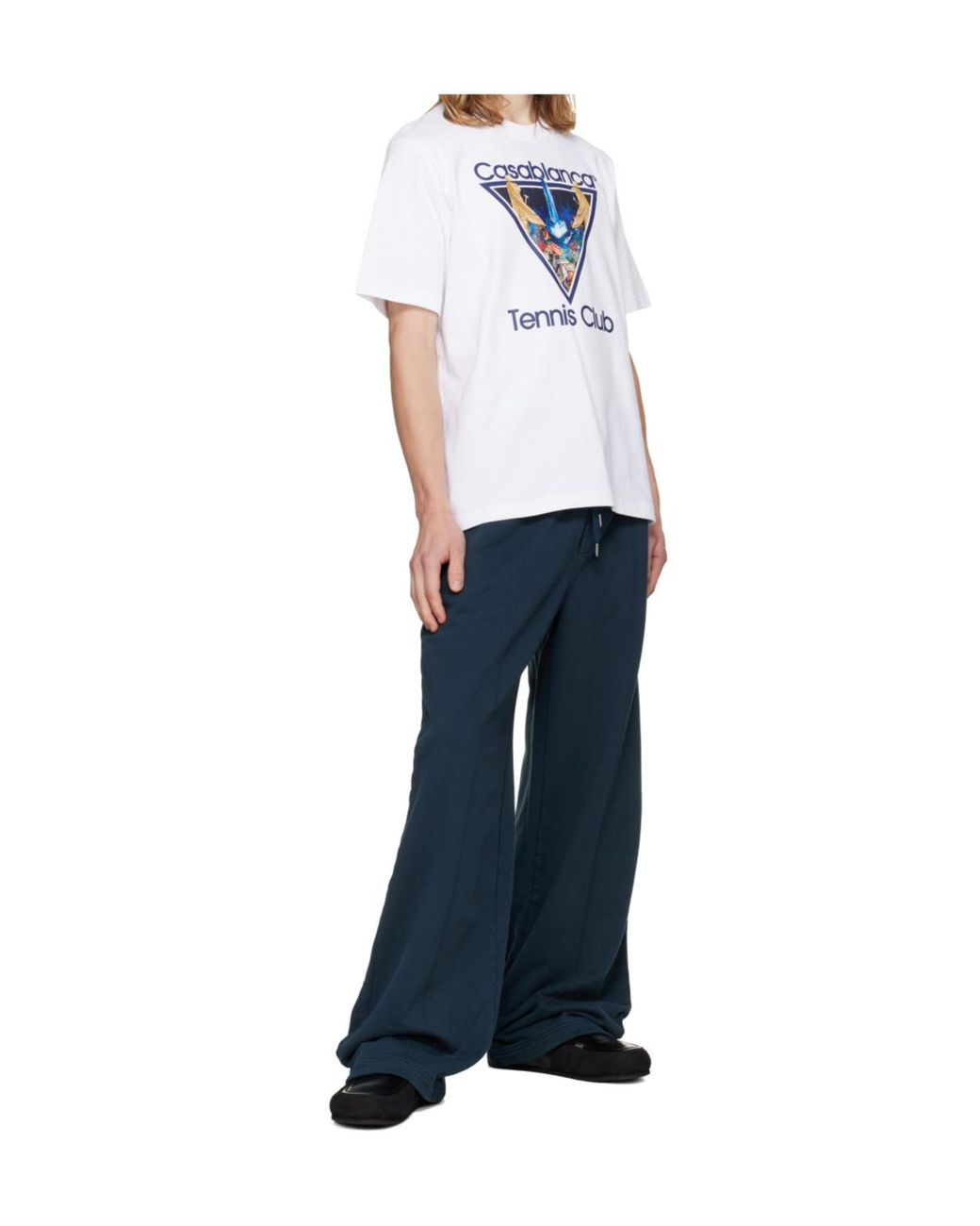 Casablanca Blue Logo-Print Drawstring Track Pants for men