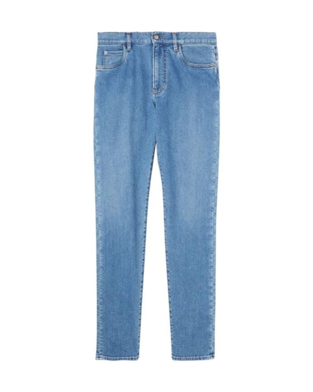 Loro Piana Blue Belt-Strap Jeans for men