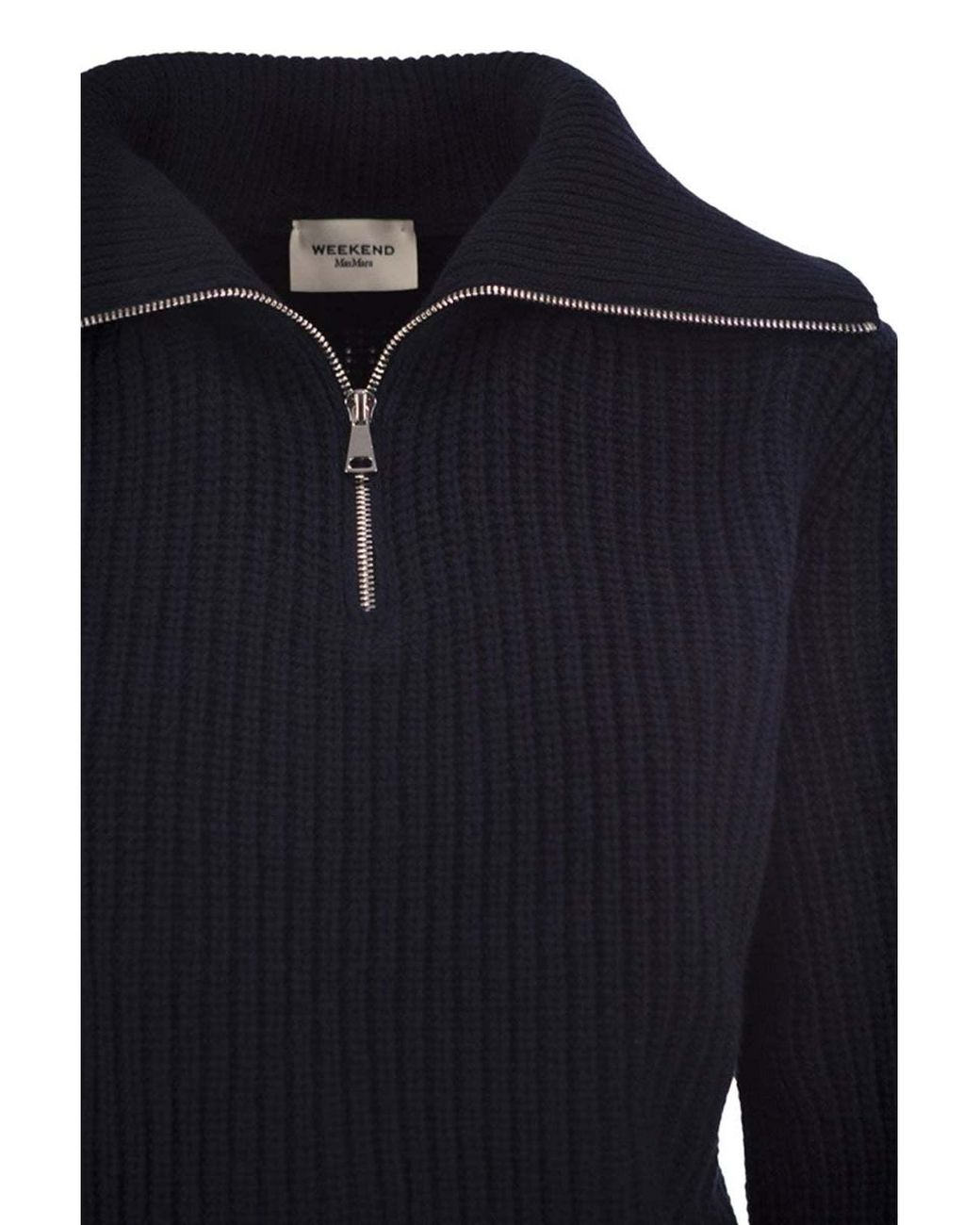 Weekend by Maxmara Blue Wkdlaser Front Zipped Knitted Jumper