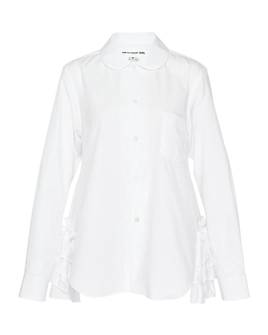 Comme des Garçons White Long-Sleeve Collared Shirt