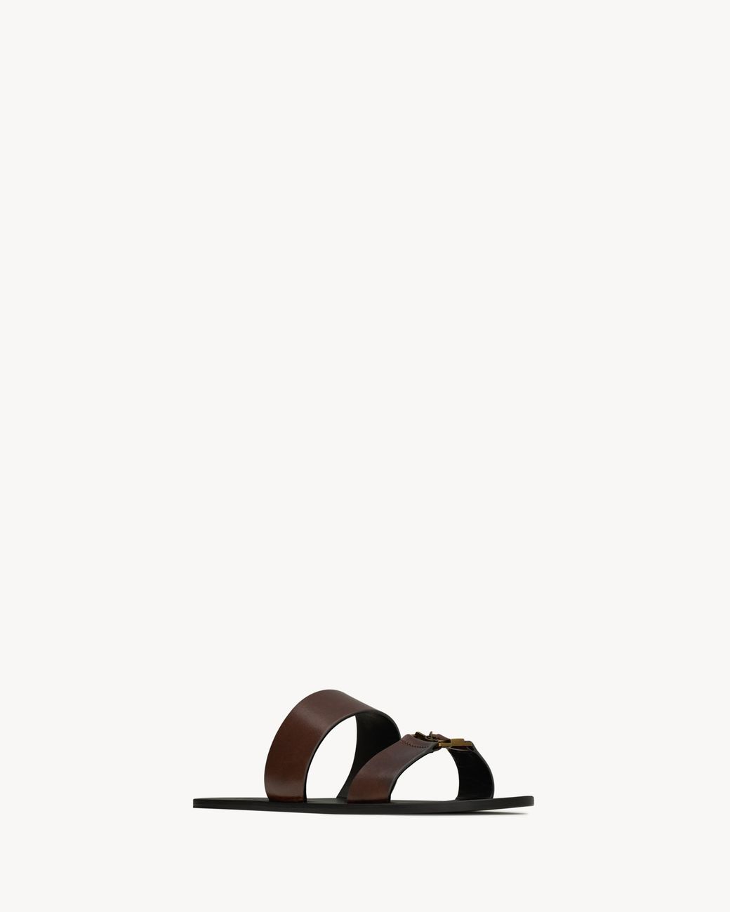 Saint Laurent White Babylone Logo Plaque Slides for men
