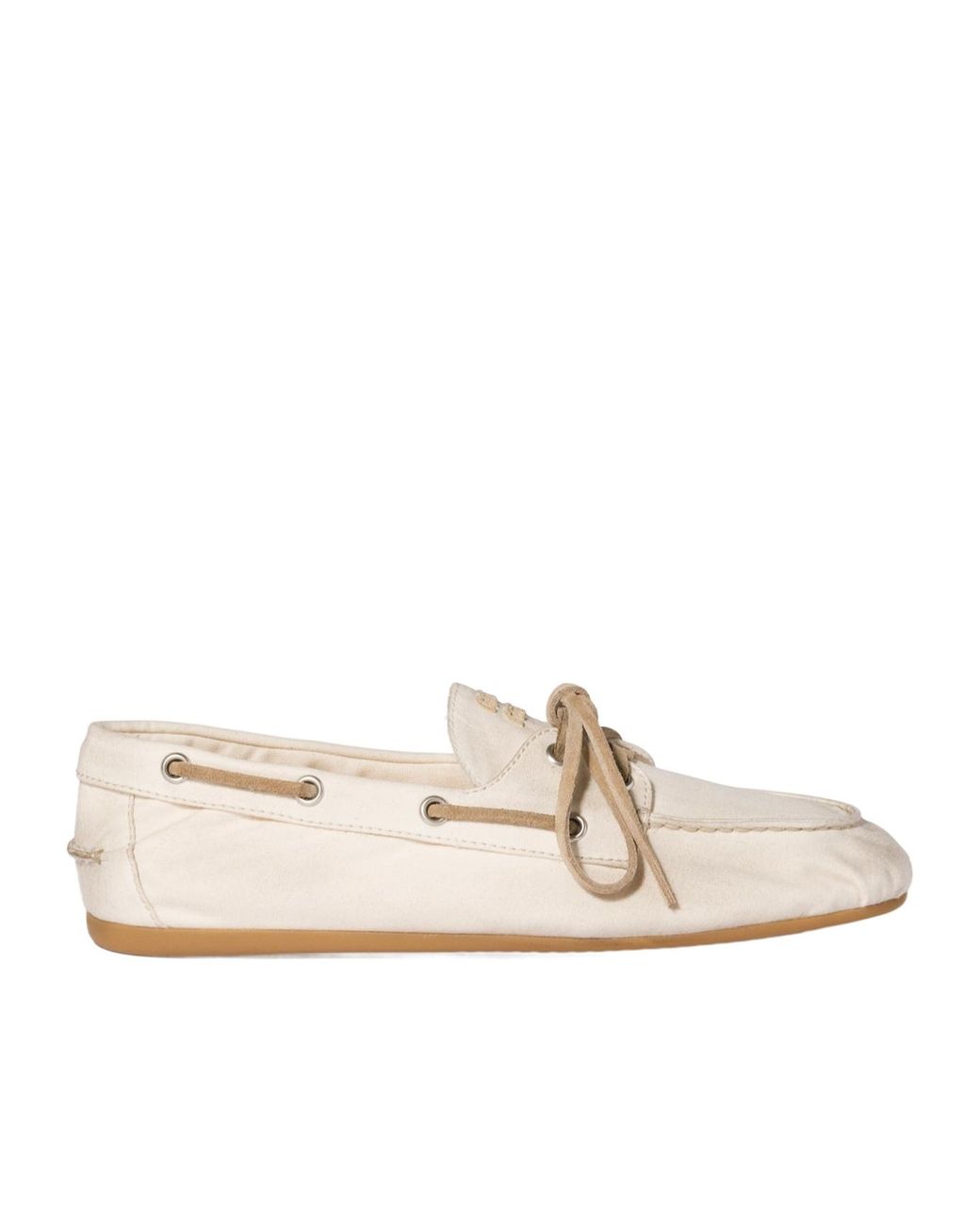 Miu Miu White Round-Toe Loafers