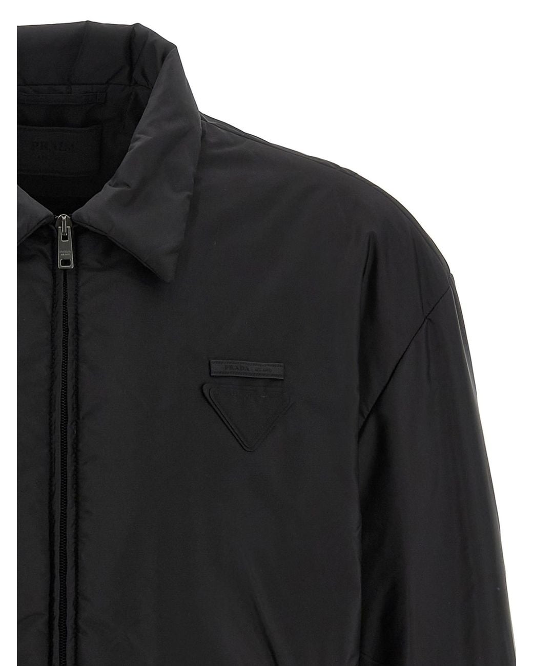 Prada Black Re-Nylon Bomber Jacket for men