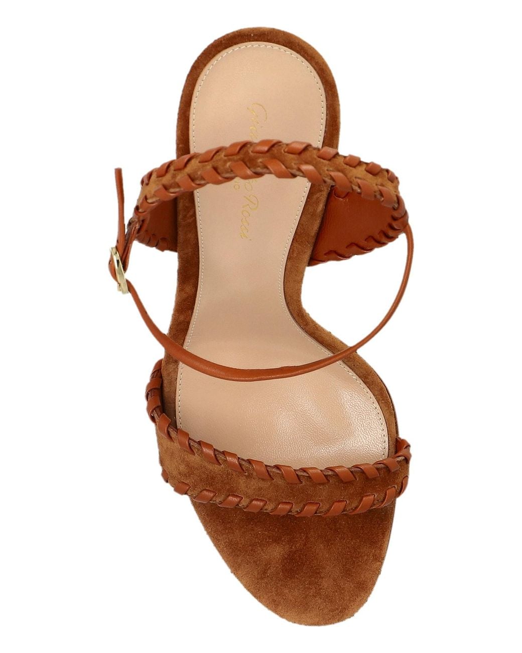 Gianvito Rossi Brown Braided Strap Heeled Sandals
