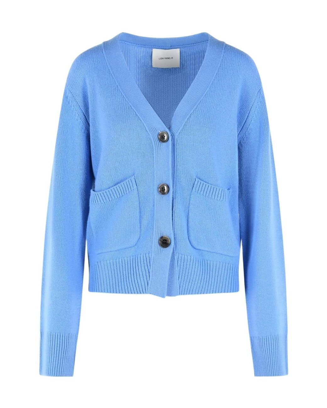 Lisa Yang Blue Long-Sleeved Button-Down Cardigan