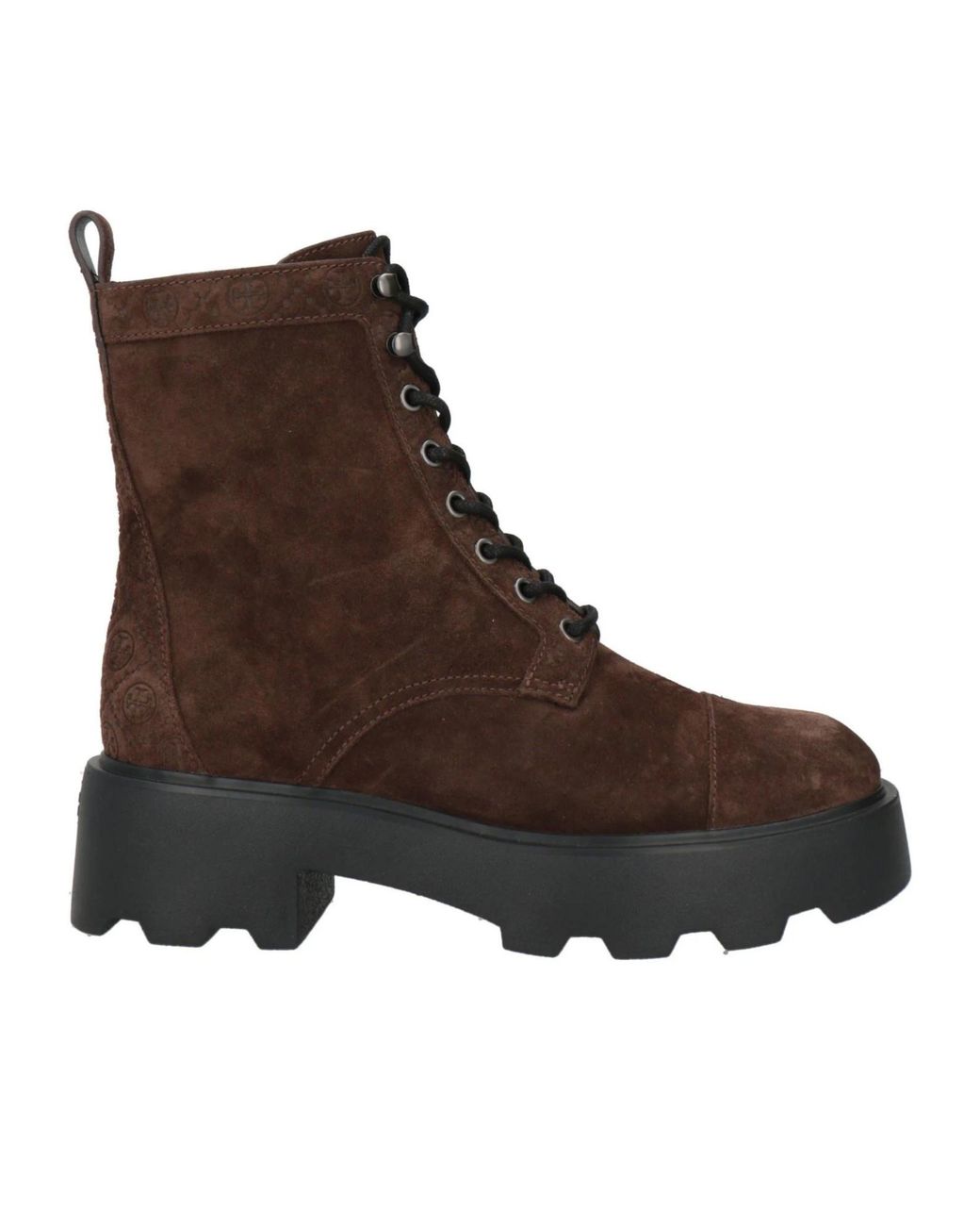 Tory Burch Brown Solid Color Platform Ankle Boots